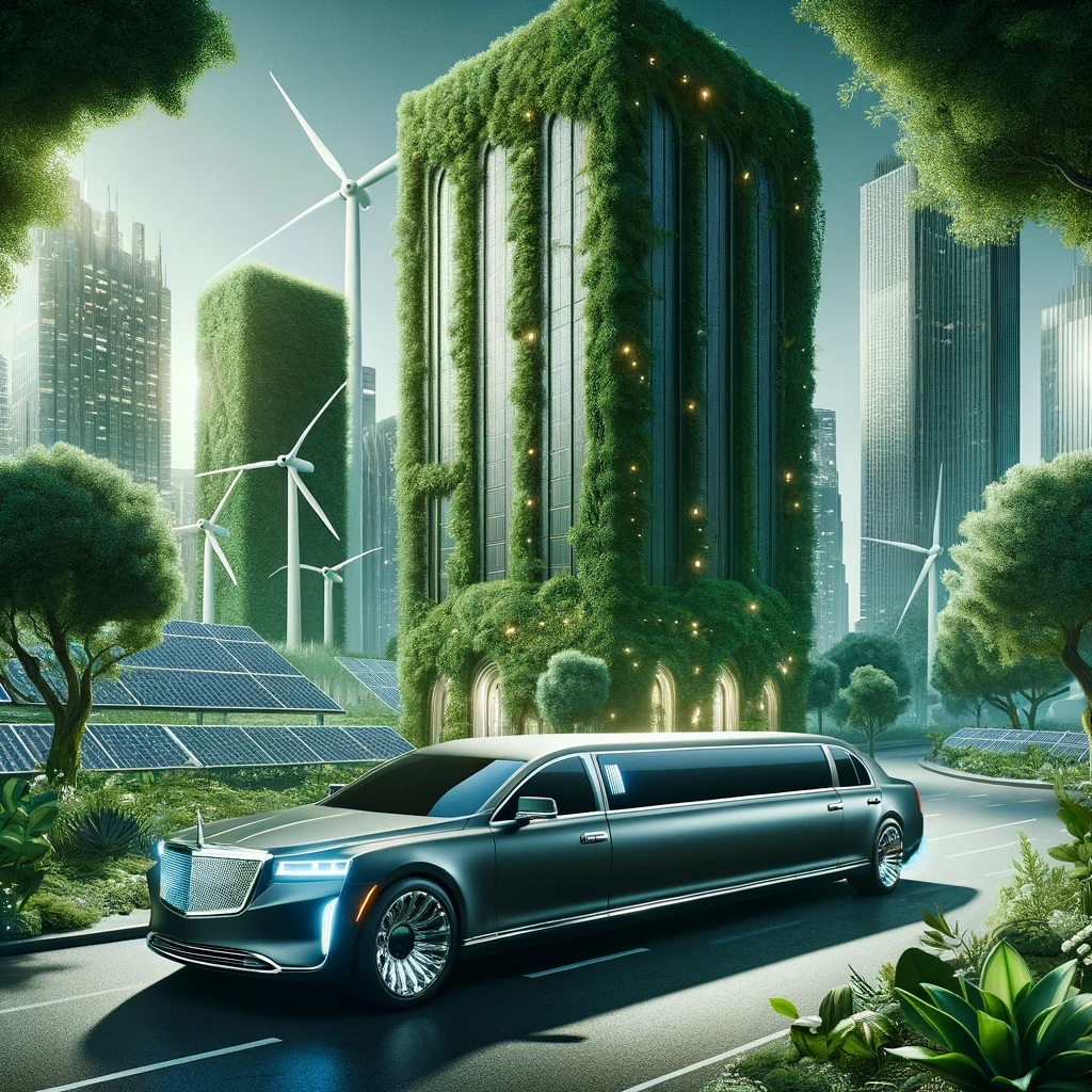 Samuelz Environmental Sustainability Policy - A Limousine Driving in a Green City